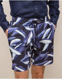 Trenery - Painted Leaf Swim Short in Navy