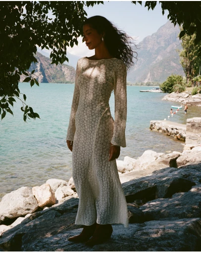 KINGA CSILLA - Tarot Lace Cherry Maxi Dress