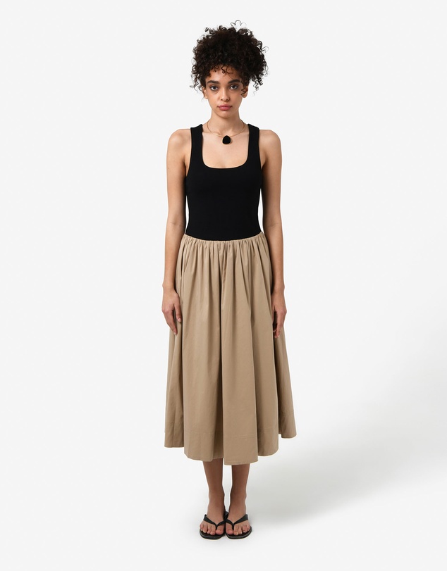 Forcast - Soho Knit & Poplin Midi Dress