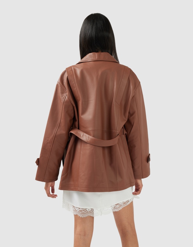 Belle & Bloom - BFF Belted Leather Jacket