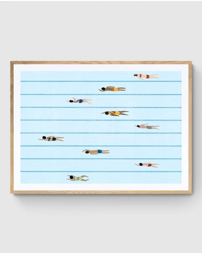 Inka Arthouse - Pool Swimmers Art Print