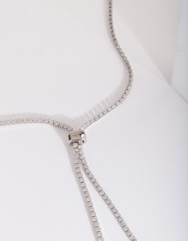 Lovisa - Silver Cubic Zirconia Lariat Necklace