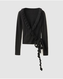 M.N.G - Ruffle Knit Cardigan