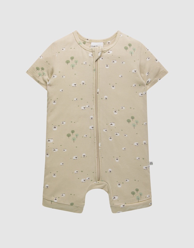Kynd Baby - Day Or Night Onesie Short Sleeve in Sheep