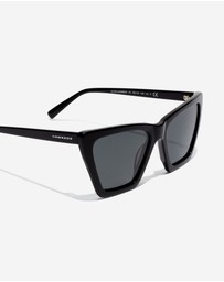 Hawkers Co - Polarized Black Dark Flush Sunglasses for Men and Women UV400