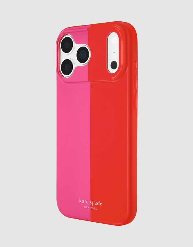 Kate Spade - Kate Spade Racing Strip Pop Pink MagSafe Case for iPhone 18 Pro / 17 Pro