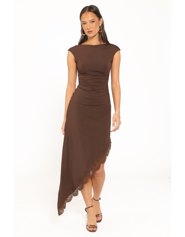 Petal & Pup - Channing Lace Midi Dress - Chocolate Brown