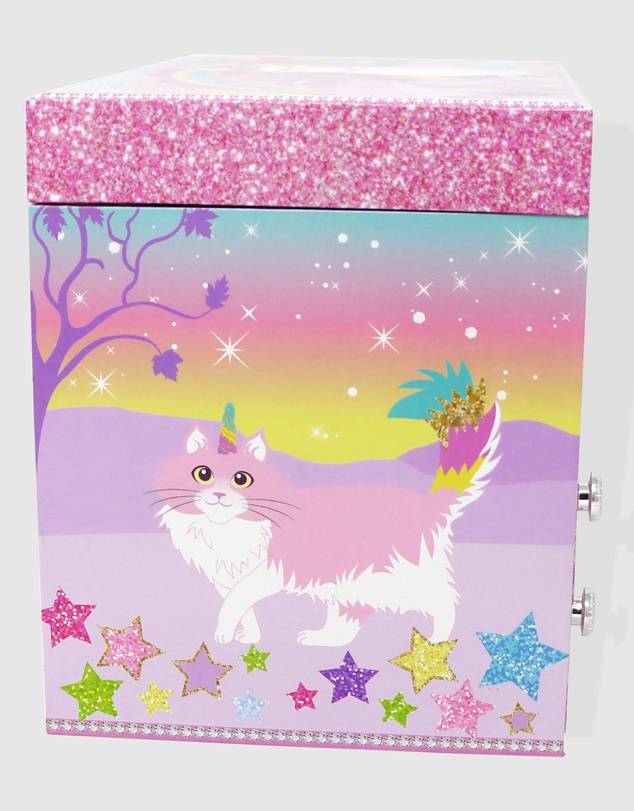 Pink Poppy - Caticorn Dreams Medium Musical Jewellery Box