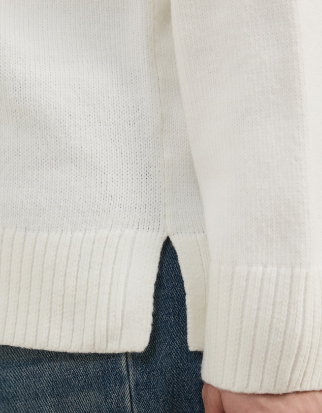 Atmos&Here Curvy - Teo V Neck Knit Jumper With Lace Trim