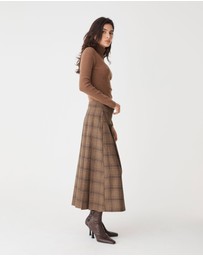 Forcast - Lani Pleated Check Skirt