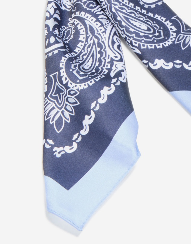 Lovisa - White & Blue Deco Paisley Fabric Scarf