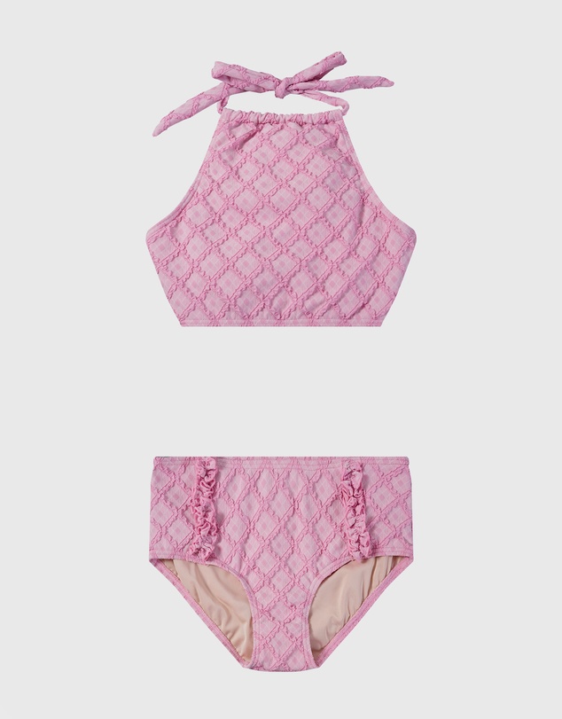 Aqua Blu Kids - Stepping Stones Pink Halter Neck Bikini Set - Teens