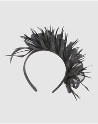 Max Alexander - Black Sinamay Fascinator Headband