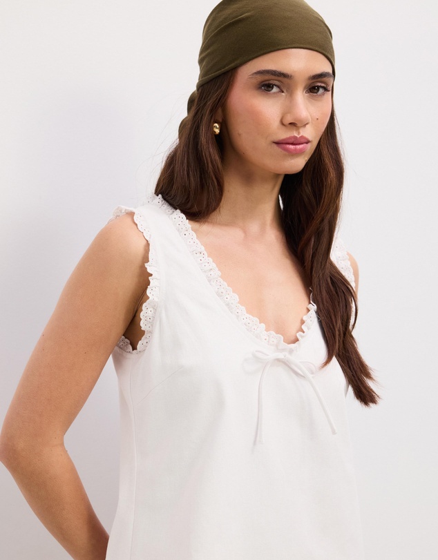 The Fated - Emira Lace Trim Mini Dress