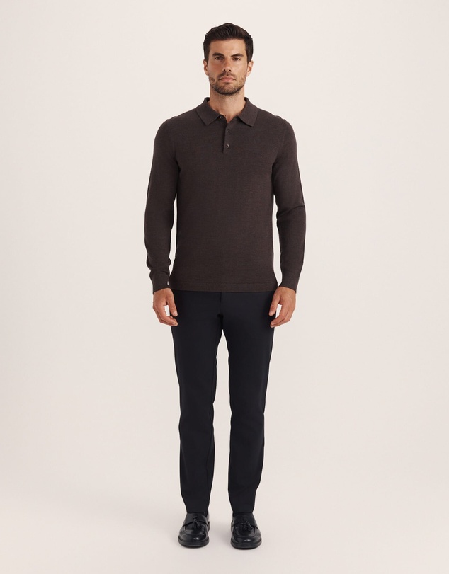 SABA - Franklin Merino Wool Long Sleeve Polo