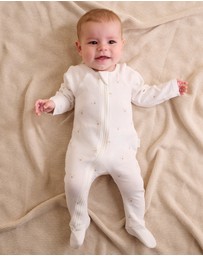 Purebaby - 2 Pack Zip Growsuit-Babies