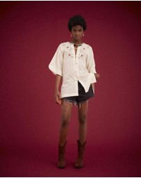 KINGA CSILLA - Reka Embroidered Berry Shirt