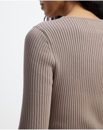 White By FTL - NEW DEE RIB KNIT TOP