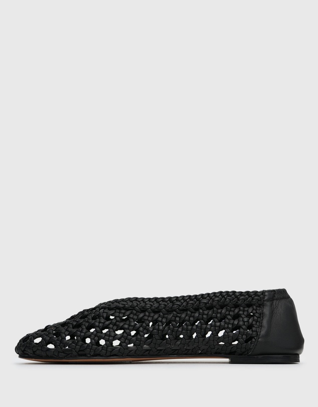 Betts - Izzy Leather Woven Ballet Flats