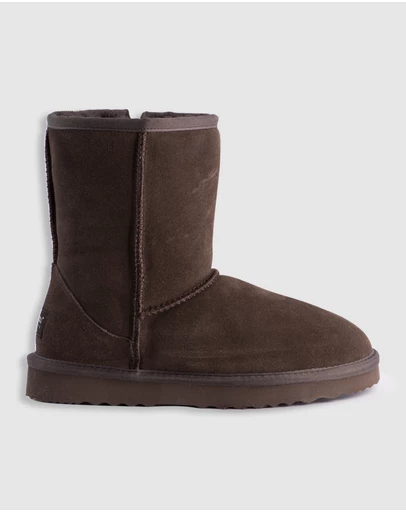 AusWooli Ugg Boots - Bronte Mid Calf Zip-Up Sheepskin Boot