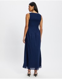 & Other Stories - Smocked Boatneck Midi Dress