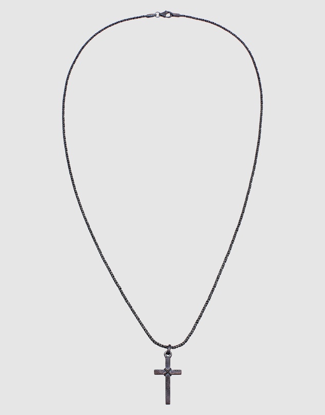 Kuzzoi - ICONIC EXCLUSIVE - Cross Pendant Necklace in Oxidised 925 Sterling Silver