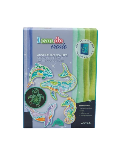 Icando - Australian Sea Life Glow in the Dark Watercolour Art Set