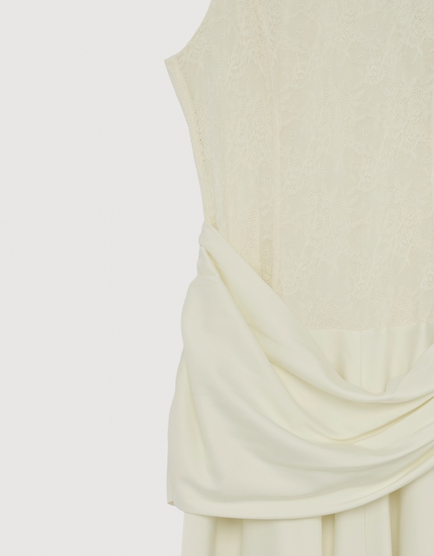 Revibe - Repaired CHANCERY Layla High Neck Lace Panelled Maxi Dress - AU 18