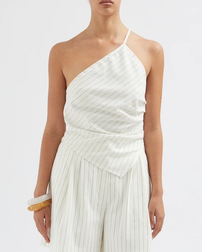FRIEND of AUDREY - The Stripe One Shoulder Top