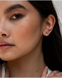 Dower & Hall - Women's Open Circle & White Pearl Waterfall Earrings In Sterling Silver