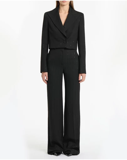 Carla Zampatti - Black Starlight Twill Wide Leg Pant