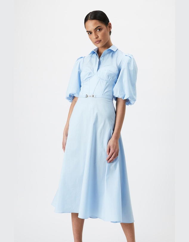 Bardot - Corset Midi Shirt Dress