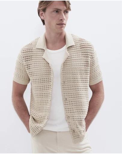 UNISON - Ladder Stitch Knit Button Thru