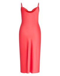 City Chic - Sadie Satin Slip Dress - watermelon