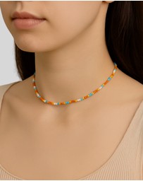 KAJA Clothing - Rainbow Glass Rice Bead Necklace-2pc