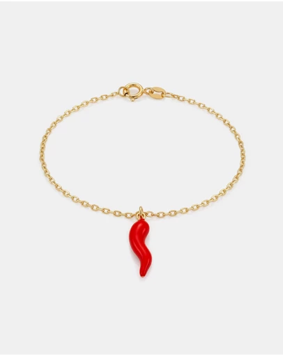 Zoe Olivia - 9K Gold Red Horn Bracelet