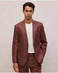 Trenery - Regular Fit Belgian Linen Blazer in Espresso