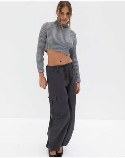 Style Addict - Chunky Knit Crop Skivvy