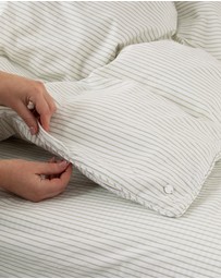 Sheet Society - Leo Washed Cotton Stripe Quilt Cover Set