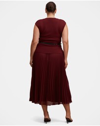 Forever New Curve - Lorelei Curve Woven Mixed Midi Dress