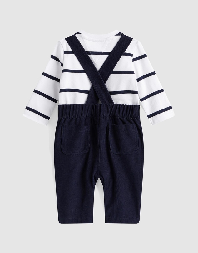 Tommy Hilfiger - Corduroy Dungarees & Long Sleeve Top Set - Babies