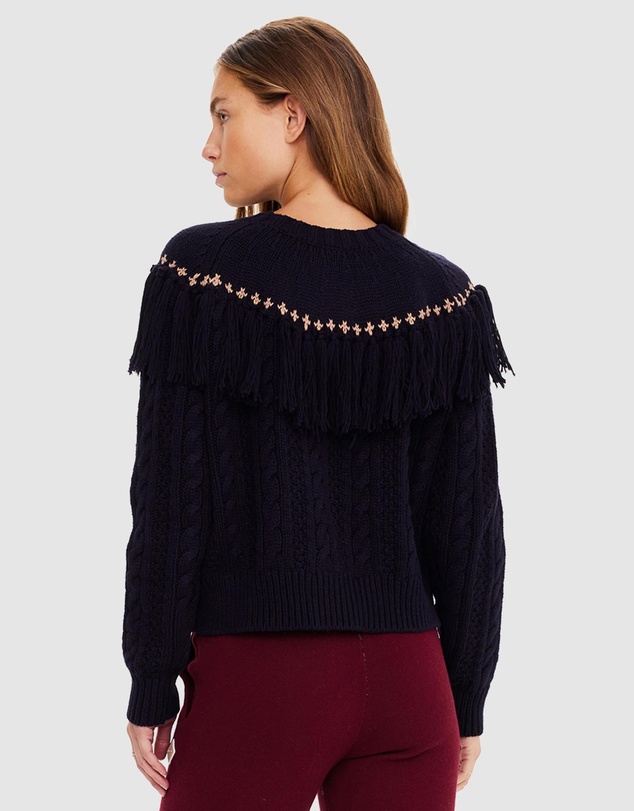 The Upside - Clara Tassel Knit Sweater - apres ski
