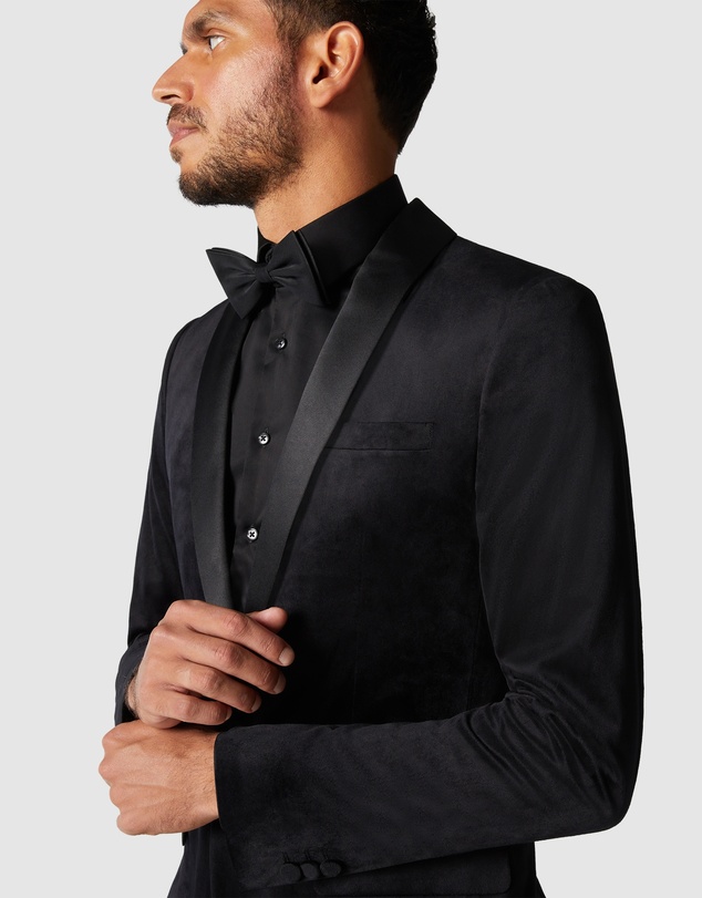 Politix - Slim Fit Detachable Shawl Collar Velvet Tuxedo Jacket