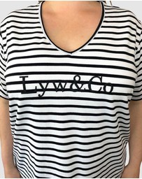 Love Your Wardrobe - LYW & Co Embroidered Stripe Tee