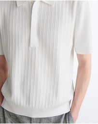 COS - Textured-Panel Cotton Polo Shirt