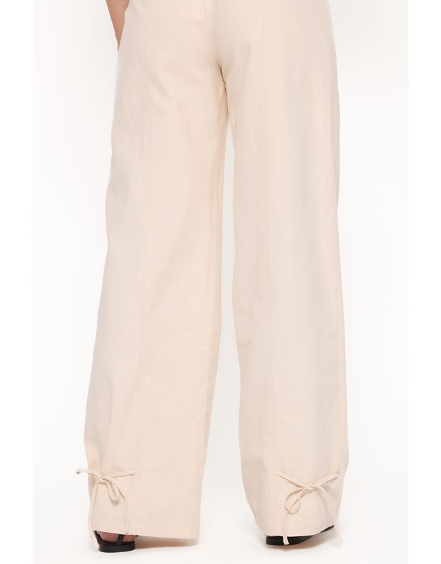 Petal & Pup - Asher Tie Detail Tapered Leg Pants - Cream
