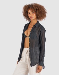 CAMIXA - Crinkle Oversized Linen Shirt