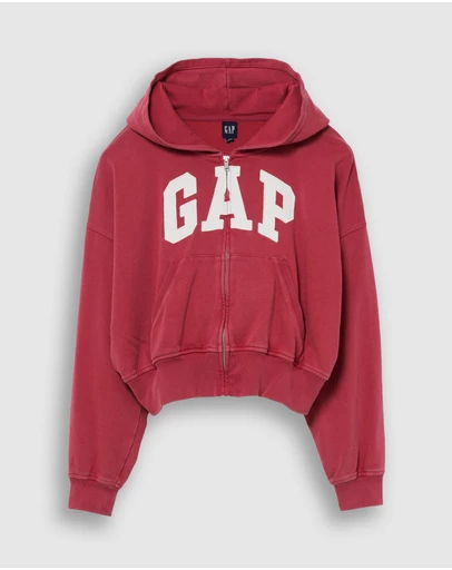 GAP - French Terry Oversized Gap Logo Zip Hoodie