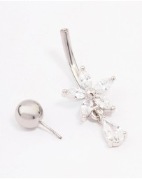 Lovisa - Surgical Steel Cubic Zirconia Flower & Pear Threadless Belly Bar