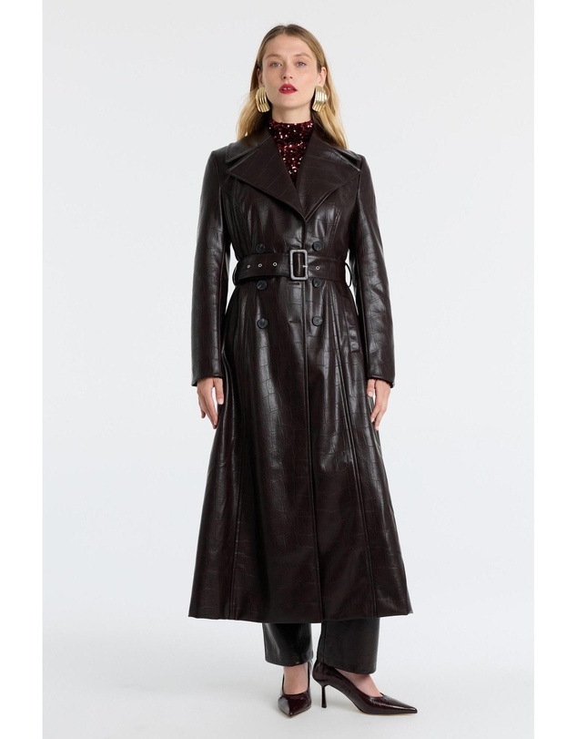 Bardot - Andros Vegan Croc Leather Coat